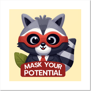 Mask Your Potential: Clever Raccoon Charmer Posters and Art